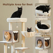 Catopia Co.’s multi-level cat tower with cushioned top perch, plush hammock, and enclosed condo—designed to provide multiple cozy rest spots for cats across Canada.