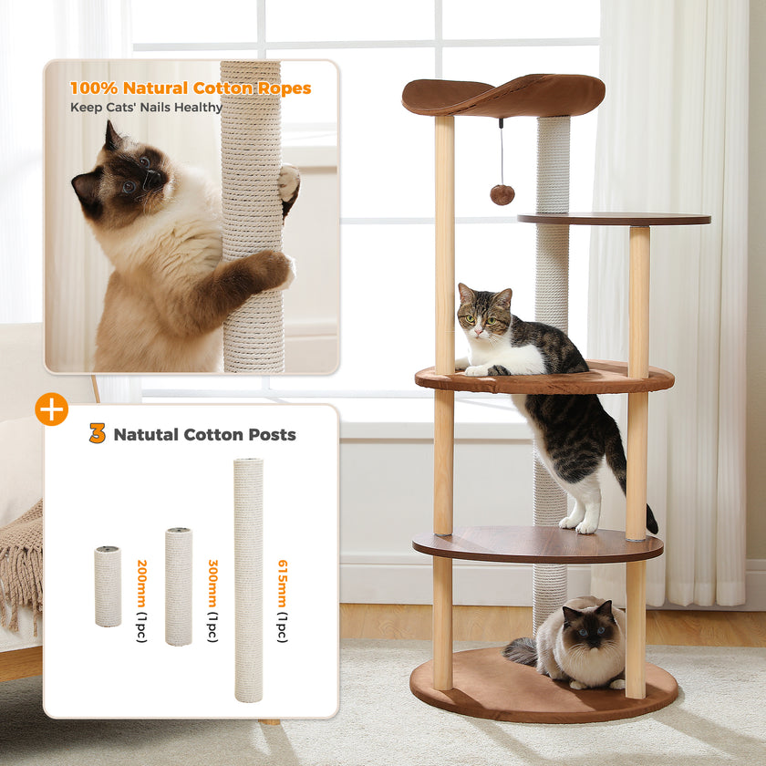 Natural Wood Multi-Level Cat Tower for Modern Homes – Catopia Co. Canada