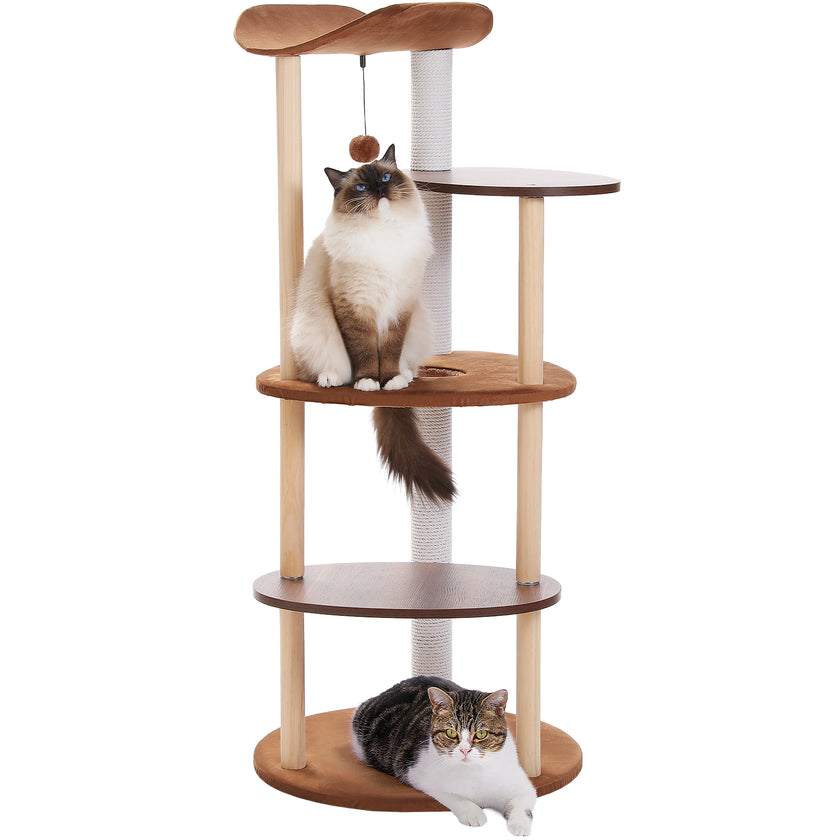 Natural Wood Multi-Level Cat Tower for Modern Homes – Catopia Co. Canada