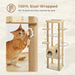 Modern Beige Wooden Cat Tree Tower with Acrylic Bowl & Cozy Top Bed – Luxury Cat Furniture Canada | Catopia Co.