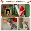 Christmas Gift Box Cat Tree Tower with Three Condos & Ceiling Support – Holiday Cat Furniture Canada | Catopia Co.