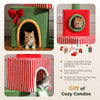 Christmas Gift Box Cat Tree Tower with Three Condos & Ceiling Support – Holiday Cat Furniture Canada | Catopia Co.