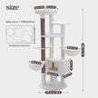 188cm Tall Cat Tree with 2 Hammocks, Condo & Top Perch