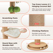 Sisal scratching post, padded climbing platform and round base with wooden ball track