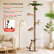 Space-saving floor-to-ceiling cat tree with climbing platforms and anti-tip device