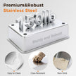 Deep stainless steel litter box base with non-stick, claw-resistant and easy-clean surface