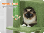 143cm Tall Cactus Cat Tree for Large Cats Adult with Large Top Perch with Plush Hammock - Green