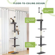 Catopia Co. Interactive Adjustable 5-Tier Floor to Ceiling Cat Tower