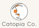 Logo of Catopia Co. featuring a stylized cat face design on a beige background