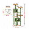 Detailed dimension diagram of Catopia Co.'s 180cm tall luxury cat tower, showcasing spacious platforms, two cozy condos, and top beds. As a Canadian-only cat furniture brand, Catopia Co. ensures this multi-functional design fits stylish homes across Canada.