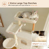 186cm Tall Cat Tree Wooden Cat Tower for Large Cat with Condo House - Beige White