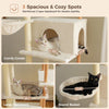 186cm Tall Cat Tree Wooden Cat Tower for Large Cat with Condo House - Beige White